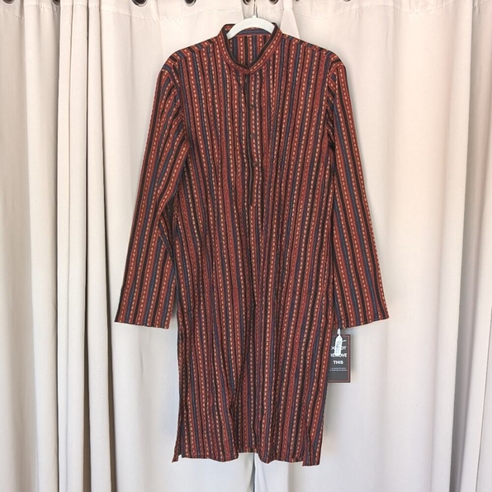 NWT Kalki Red Cotton Jaipur Print Kurta - Picture 2 of 8